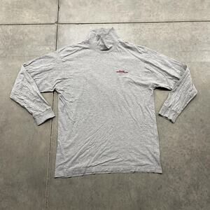 DHL Express Shirt Mens Medium Gray Long Sleeve Mock Neck Turtleneck Logo Uniform